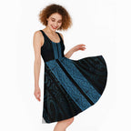 New Zealand Maori Kowhaiwhai Midi Dress Kikorangi Maui and Mangopare - Aussie Hoodie