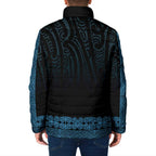 New Zealand Maori Kowhaiwhai Padded Jacket Kikorangi Maui and Mangopare - Aussie Hoodie