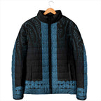 New Zealand Maori Kowhaiwhai Padded Jacket Kikorangi Maui and Mangopare - Aussie Hoodie