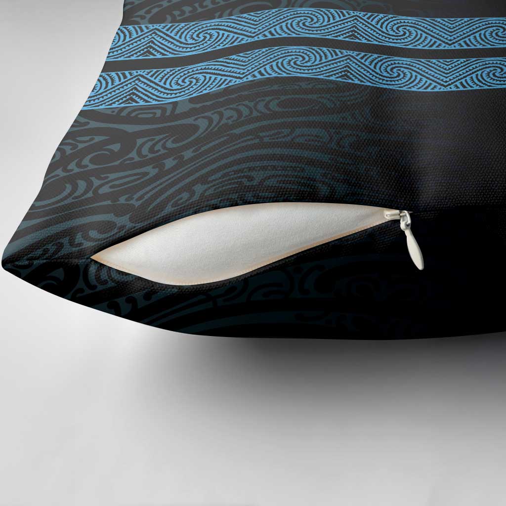 New Zealand Maori Kowhaiwhai Pillow Cover Kikorangi Maui and Mangopare - Aussie Hoodie