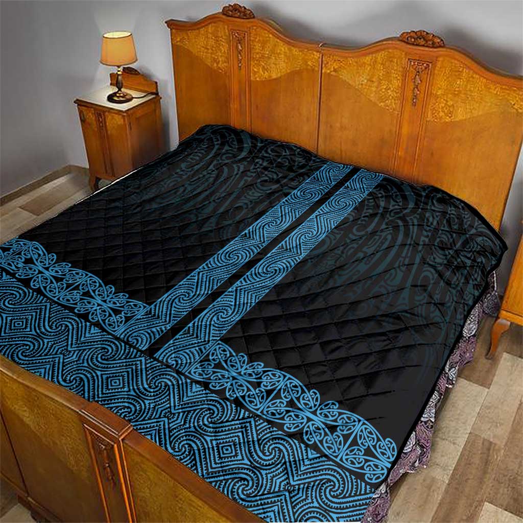 New Zealand Maori Kowhaiwhai Quilt Kikorangi Maui and Mangopare