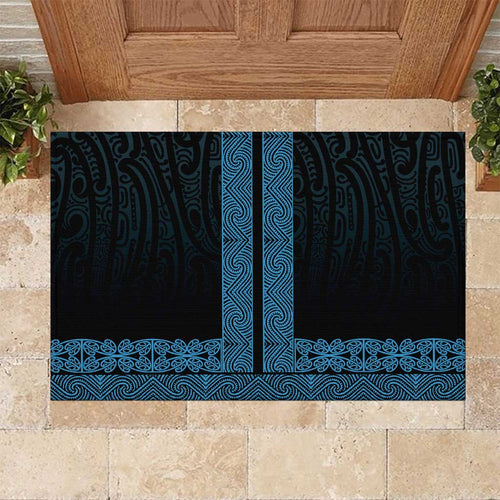 New Zealand Maori Kowhaiwhai Rubber Doormat Kikorangi Maui and Mangopare