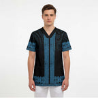 New Zealand Maori Kowhaiwhai Scrub Top Kikorangi Maui and Mangopare - Aussie Hoodie