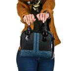 New Zealand Maori Kowhaiwhai Shoulder Handbag Kikorangi Maui and Mangopare
