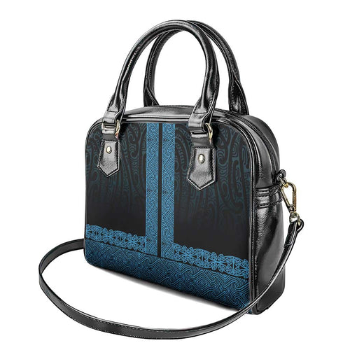 New Zealand Maori Kowhaiwhai Shoulder Handbag Kikorangi Maui and Mangopare