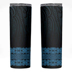 New Zealand Maori Kowhaiwhai Skinny Tumbler Kikorangi Maui and Mangopare