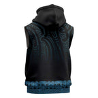New Zealand Maori Kowhaiwhai Sleeveless Hoodie Kikorangi Maui and Mangopare - Aussie Hoodie