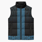 New Zealand Maori Kowhaiwhai Sleeveless Puffer Jacket Kikorangi Maui and Mangopare - Aussie Hoodie