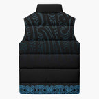 New Zealand Maori Kowhaiwhai Sleeveless Puffer Jacket Kikorangi Maui and Mangopare - Aussie Hoodie