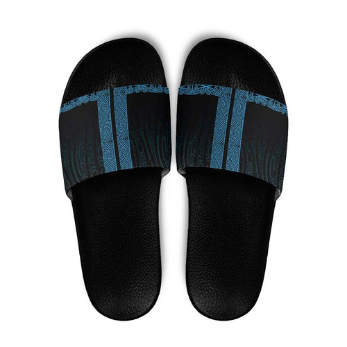 New Zealand Maori Kowhaiwhai Slide Sandals Kikorangi Maui and Mangopare - Aussie Hoodie