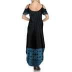New Zealand Maori Kowhaiwhai Summer Maxi Dress Kikorangi Maui and Mangopare
