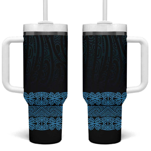 New Zealand Maori Kowhaiwhai Tumbler With Handle Kikorangi Maui and Mangopare