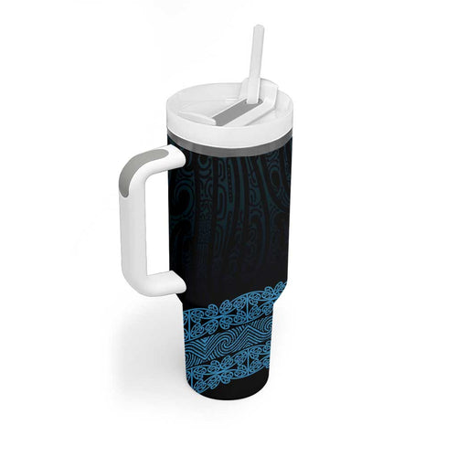 New Zealand Maori Kowhaiwhai Tumbler With Handle Kikorangi Maui and Mangopare