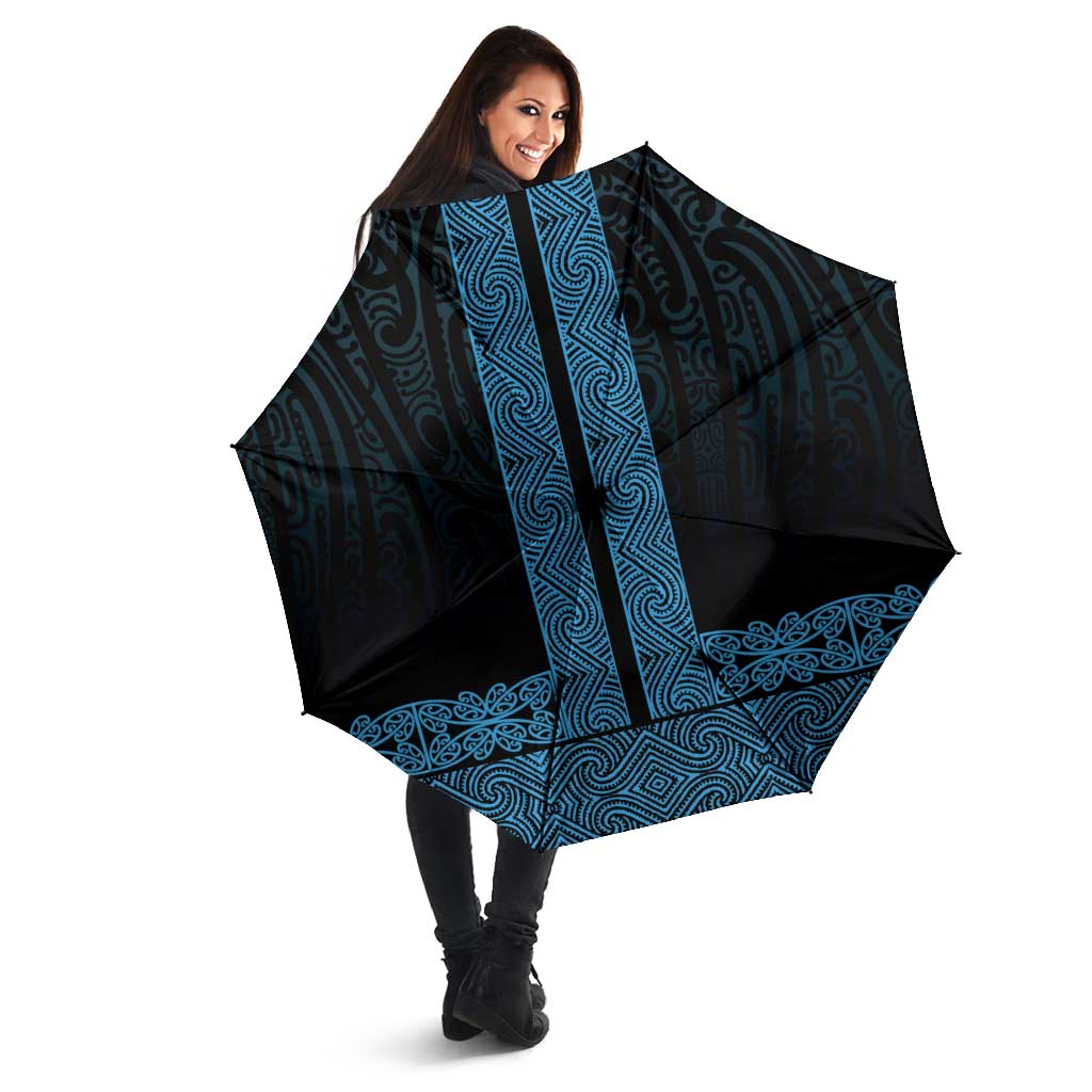 New Zealand Maori Kowhaiwhai Umbrella Kikorangi Maui and Mangopare - Aussie Hoodie