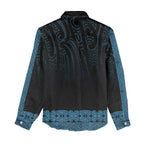 New Zealand Maori Kowhaiwhai Women Casual Shirt Kikorangi Maui and Mangopare