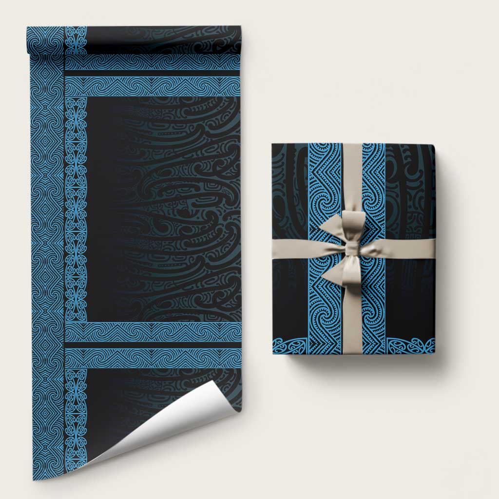 New Zealand Maori Kowhaiwhai Wrapping Paper Kikorangi Maui and Mangopare - Aussie Hoodie
