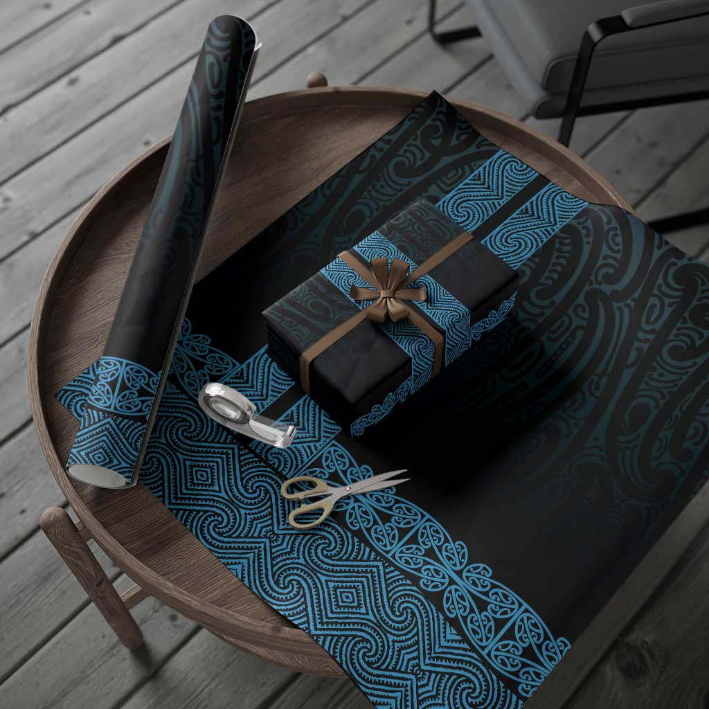 New Zealand Maori Kowhaiwhai Wrapping Paper Kikorangi Maui and Mangopare - Aussie Hoodie