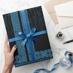 New Zealand Maori Kowhaiwhai Wrapping Paper Kikorangi Maui and Mangopare - Aussie Hoodie