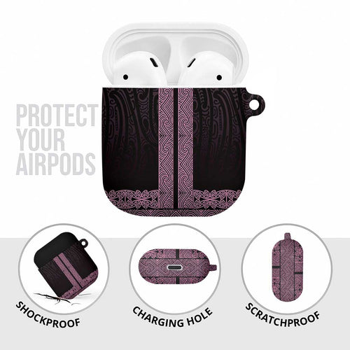 New Zealand Maori Kowhaiwhai AirPods Case Mawhero Maui and Mangopare - Aussie Hoodie