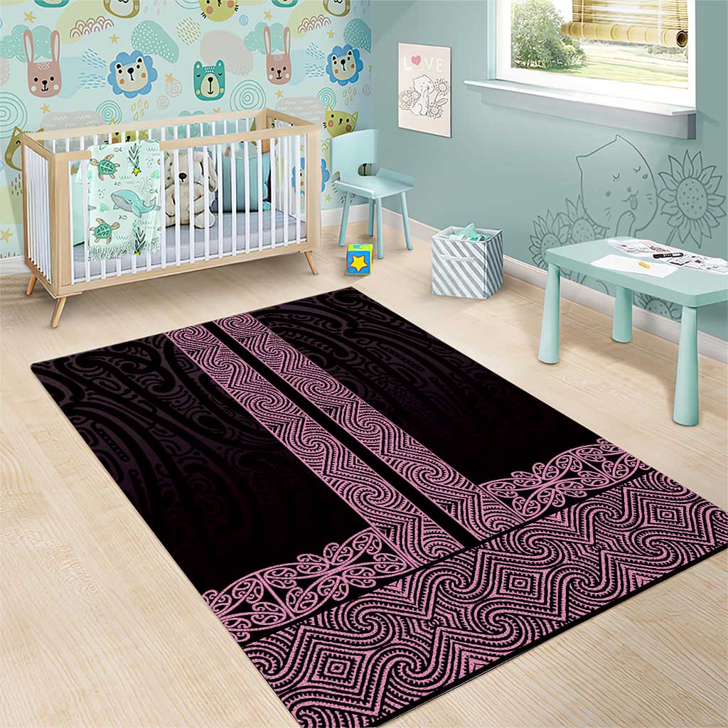 New Zealand Maori Kowhaiwhai Area Rug Mawhero Maui and Mangopare