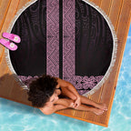 New Zealand Maori Kowhaiwhai Beach Blanket Mawhero Maui and Mangopare