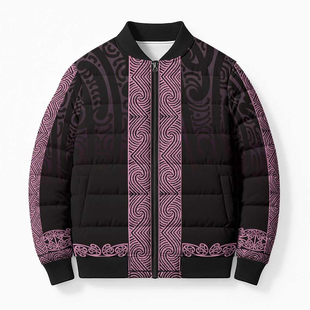 New Zealand Maori Kowhaiwhai Bomber Puffer Jacket Mawhero Maui and Mangopare - Aussie Hoodie