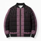 New Zealand Maori Kowhaiwhai Bomber Puffer Jacket Mawhero Maui and Mangopare - Aussie Hoodie