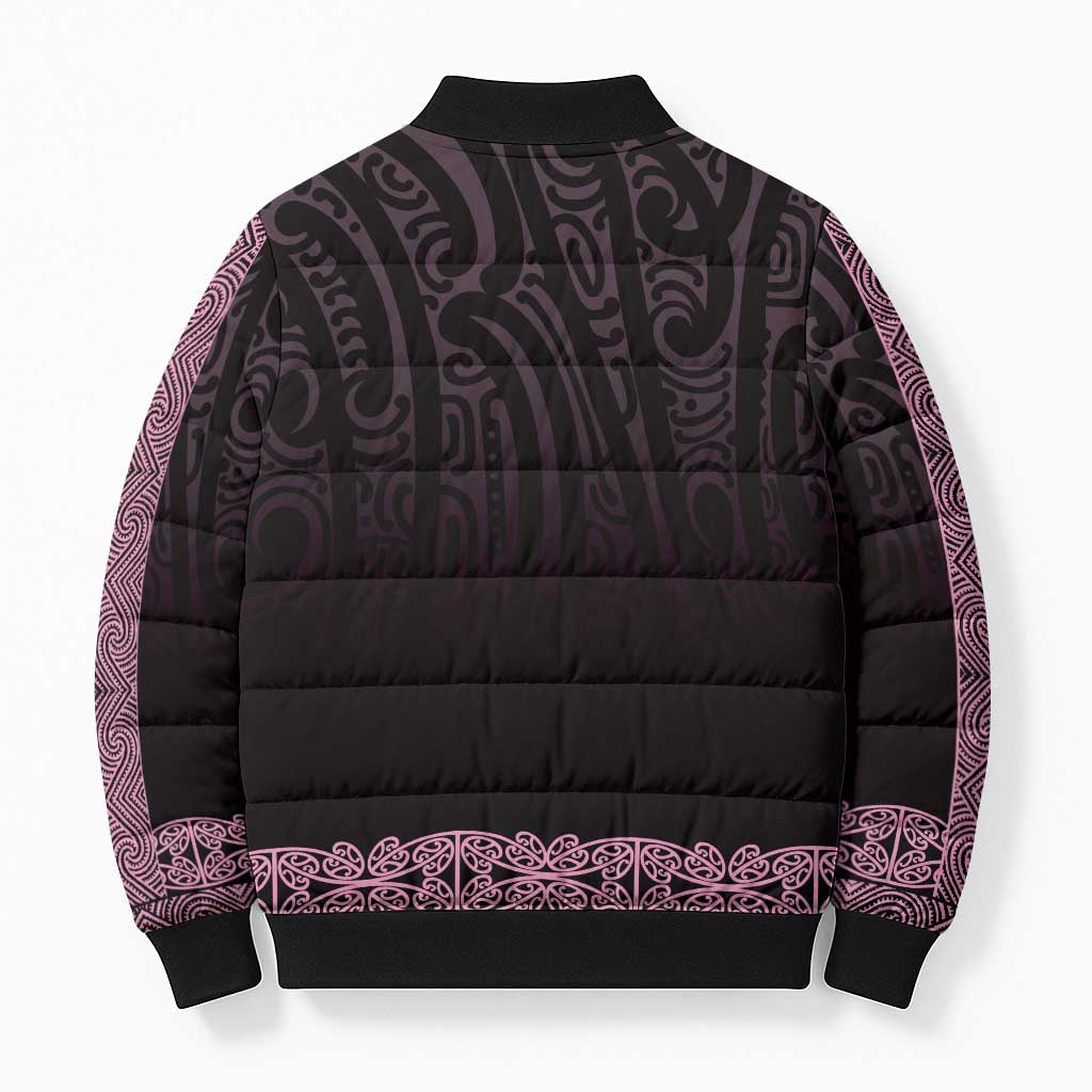 New Zealand Maori Kowhaiwhai Bomber Puffer Jacket Mawhero Maui and Mangopare - Aussie Hoodie