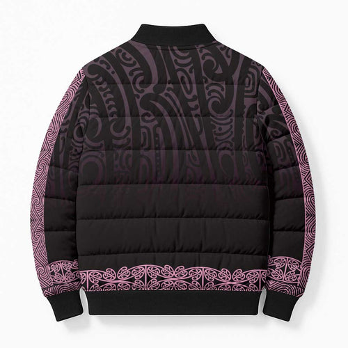 New Zealand Maori Kowhaiwhai Bomber Puffer Jacket Mawhero Maui and Mangopare - Aussie Hoodie