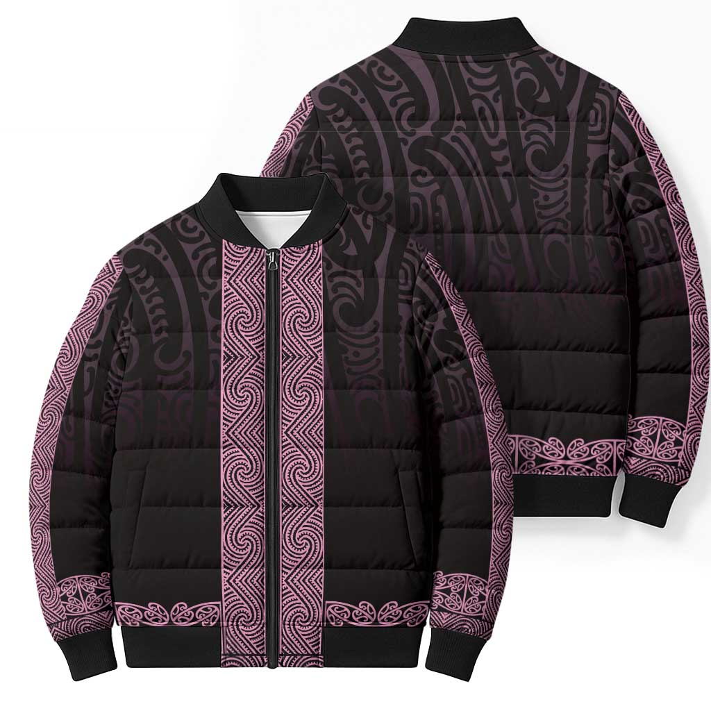 New Zealand Maori Kowhaiwhai Bomber Puffer Jacket Mawhero Maui and Mangopare - Aussie Hoodie