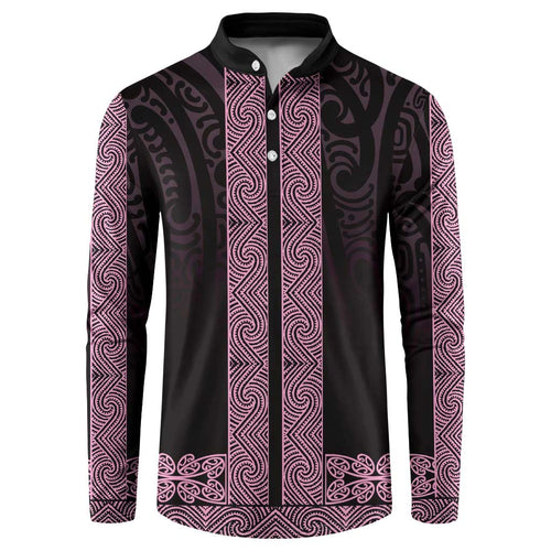 New Zealand Maori Kowhaiwhai Button Sweatshirt Mawhero Maui and Mangopare