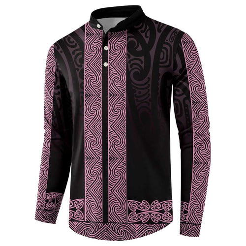 New Zealand Maori Kowhaiwhai Button Sweatshirt Mawhero Maui and Mangopare