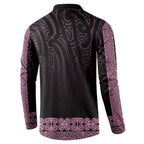 New Zealand Maori Kowhaiwhai Button Sweatshirt Mawhero Maui and Mangopare