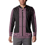 New Zealand Maori Kowhaiwhai Button Sweatshirt Mawhero Maui and Mangopare