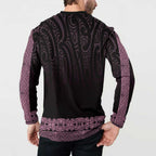 New Zealand Maori Kowhaiwhai Button Sweatshirt Mawhero Maui and Mangopare