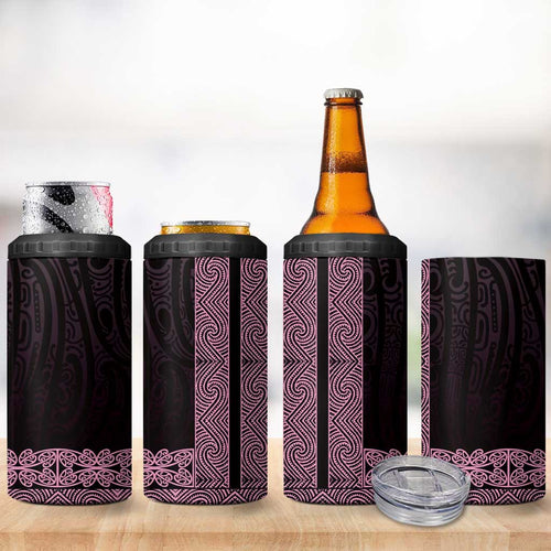 New Zealand Maori Kowhaiwhai 4 in 1 Can Cooler Tumbler Mawhero Maui and Mangopare