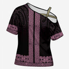 New Zealand Maori Kowhaiwhai Cross Shoulder Shirt Mawhero Maui and Mangopare - Aussie Hoodie