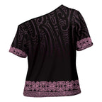 New Zealand Maori Kowhaiwhai Cross Shoulder Shirt Mawhero Maui and Mangopare - Aussie Hoodie
