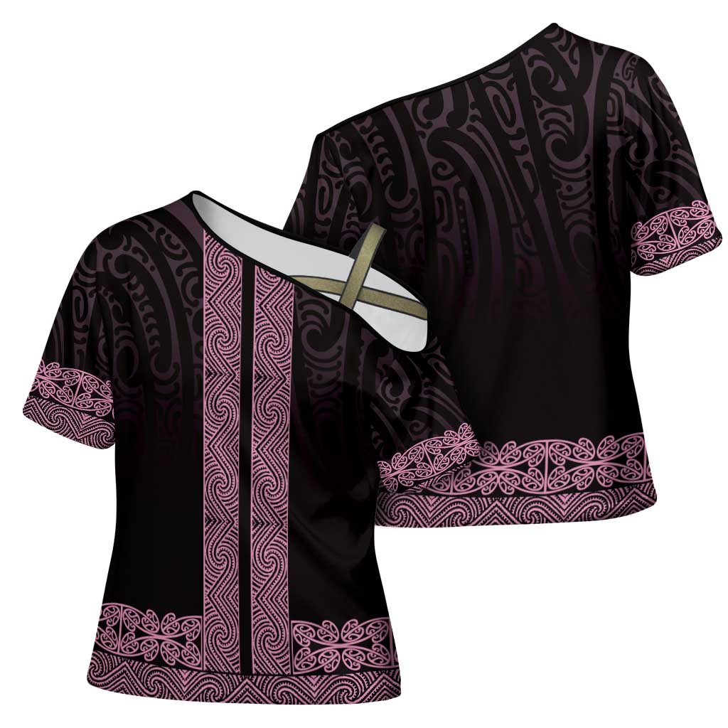 New Zealand Maori Kowhaiwhai Cross Shoulder Shirt Mawhero Maui and Mangopare - Aussie Hoodie