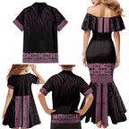 New Zealand Maori Kowhaiwhai Family Matching Mermaid Dress and Hawaiian Shirt Mawhero Maui and Mangopare
