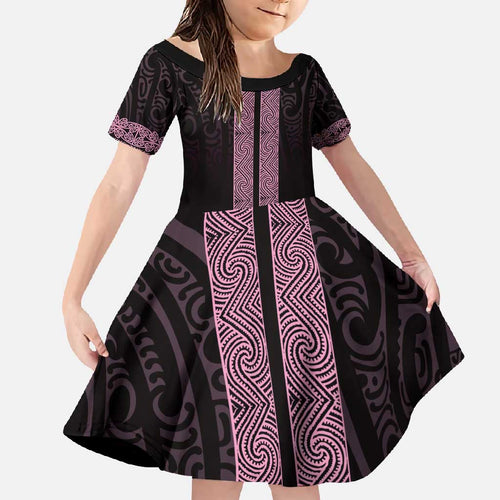 New Zealand Maori Kowhaiwhai Family Matching Off Shoulder Maxi Dress and Hawaiian Shirt Mawhero Maui and Mangopare