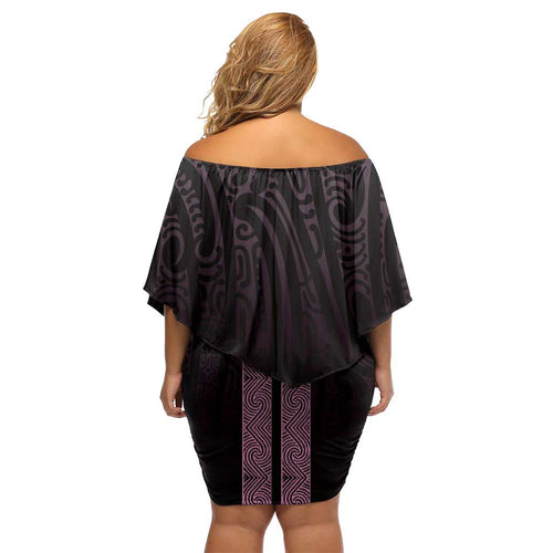 New Zealand Maori Kowhaiwhai Family Matching Off Shoulder Short Dress and Hawaiian Shirt Mawhero Maui and Mangopare