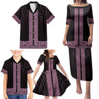 New Zealand Maori Kowhaiwhai Family Matching Puletasi and Hawaiian Shirt Mawhero Maui and Mangopare