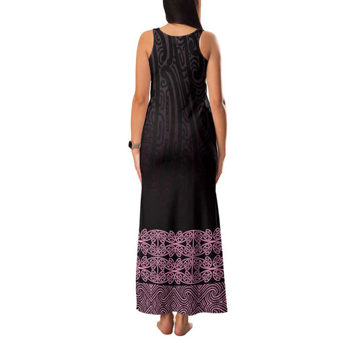 New Zealand Maori Kowhaiwhai Family Matching Tank Maxi Dress and Hawaiian Shirt Mawhero Maui and Mangopare