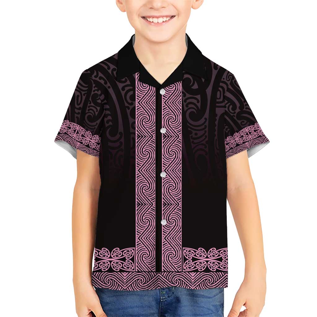 New Zealand Maori Kowhaiwhai Kid Hawaiian Shirt Mawhero Maui and Mangopare