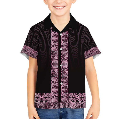 New Zealand Maori Kowhaiwhai Kid Hawaiian Shirt Mawhero Maui and Mangopare