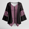 New Zealand Maori Kowhaiwhai Kimono Sleeve Blouse Mawhero Maui and Mangopare - Aussie Hoodie