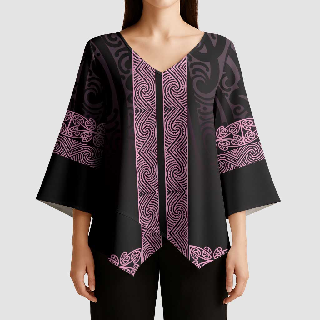 New Zealand Maori Kowhaiwhai Kimono Sleeve Blouse Mawhero Maui and Mangopare - Aussie Hoodie
