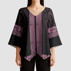 New Zealand Maori Kowhaiwhai Kimono Sleeve Blouse Mawhero Maui and Mangopare - Aussie Hoodie