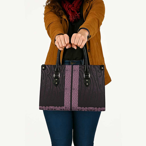New Zealand Maori Kowhaiwhai Leather Bag Mawhero Maui and Mangopare - Aussie Hoodie